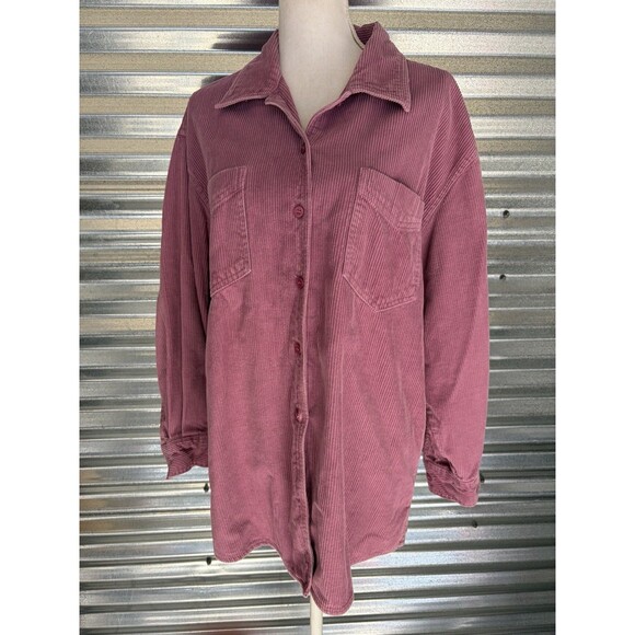 Vintage Corduroy Mauve Shacket Shirt Jacket - Picture 1 of 10